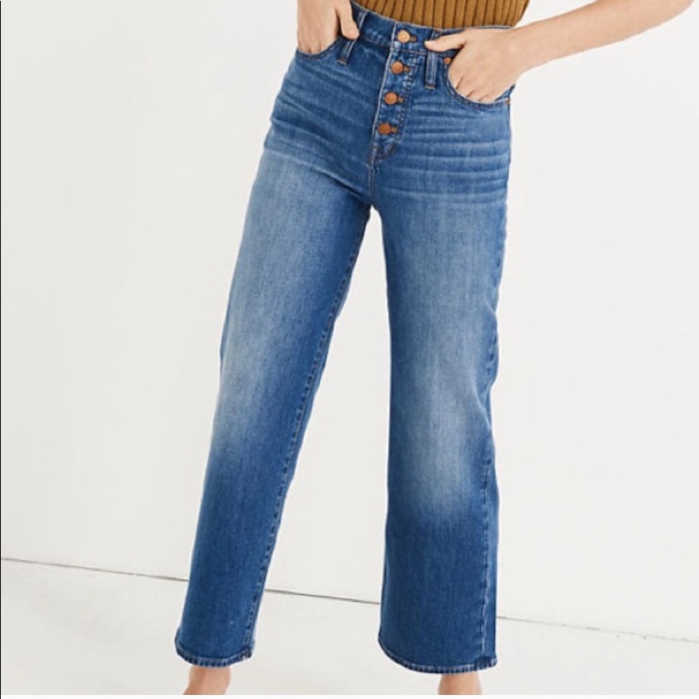 Madewell high rise wide leg crop jeans